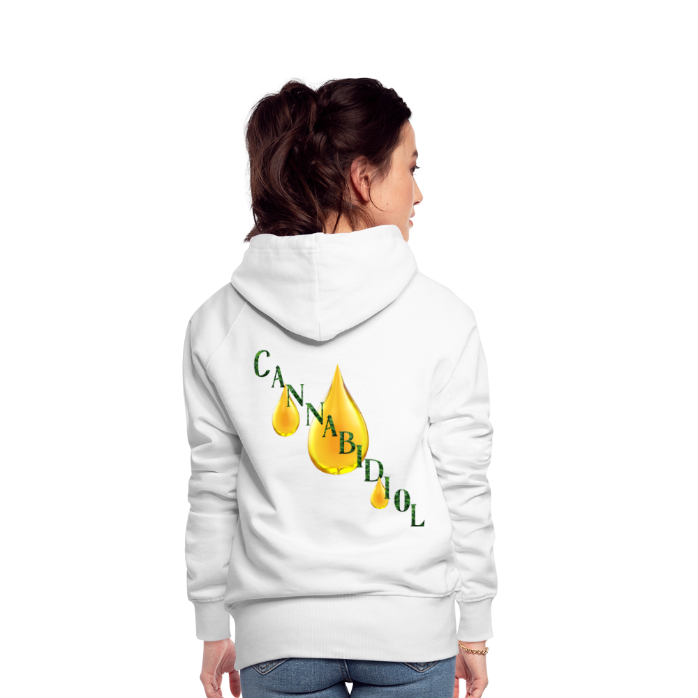 CBD For Anxiety Ladies Premium Hoodie - white