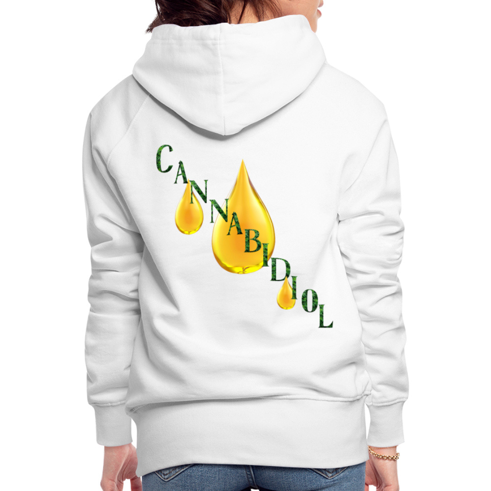 CBD For Anxiety Ladies Premium Hoodie - white