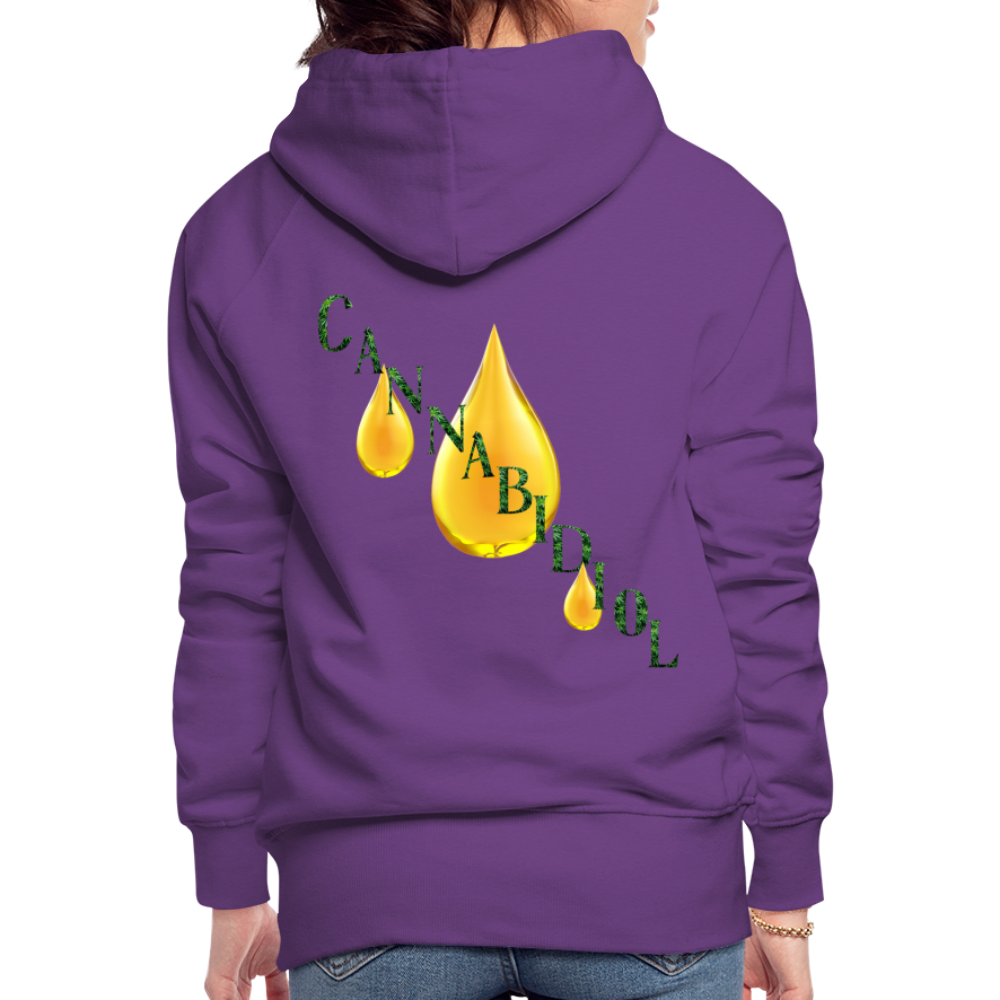 CBD For Anxiety Ladies Premium Hoodie - purple 