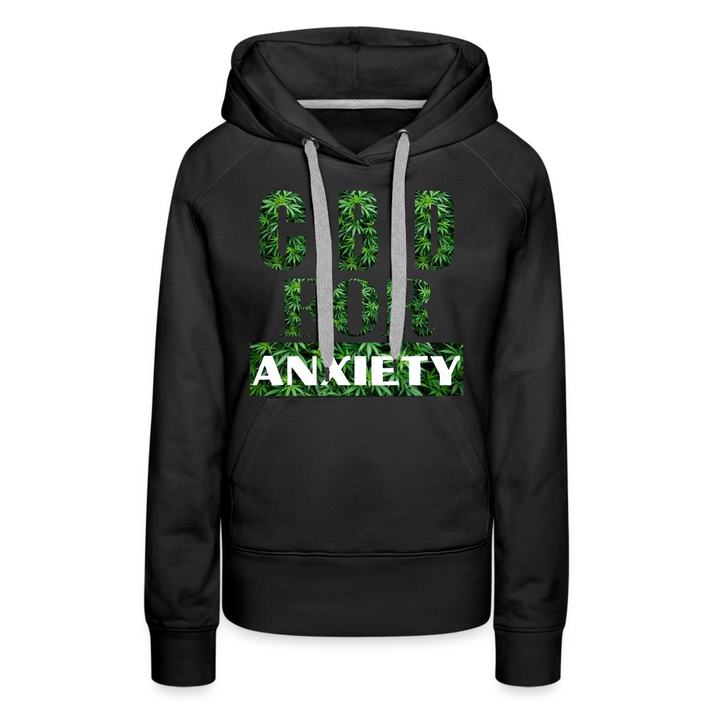 CBD For Anxiety Ladies Premium Hoodie - black