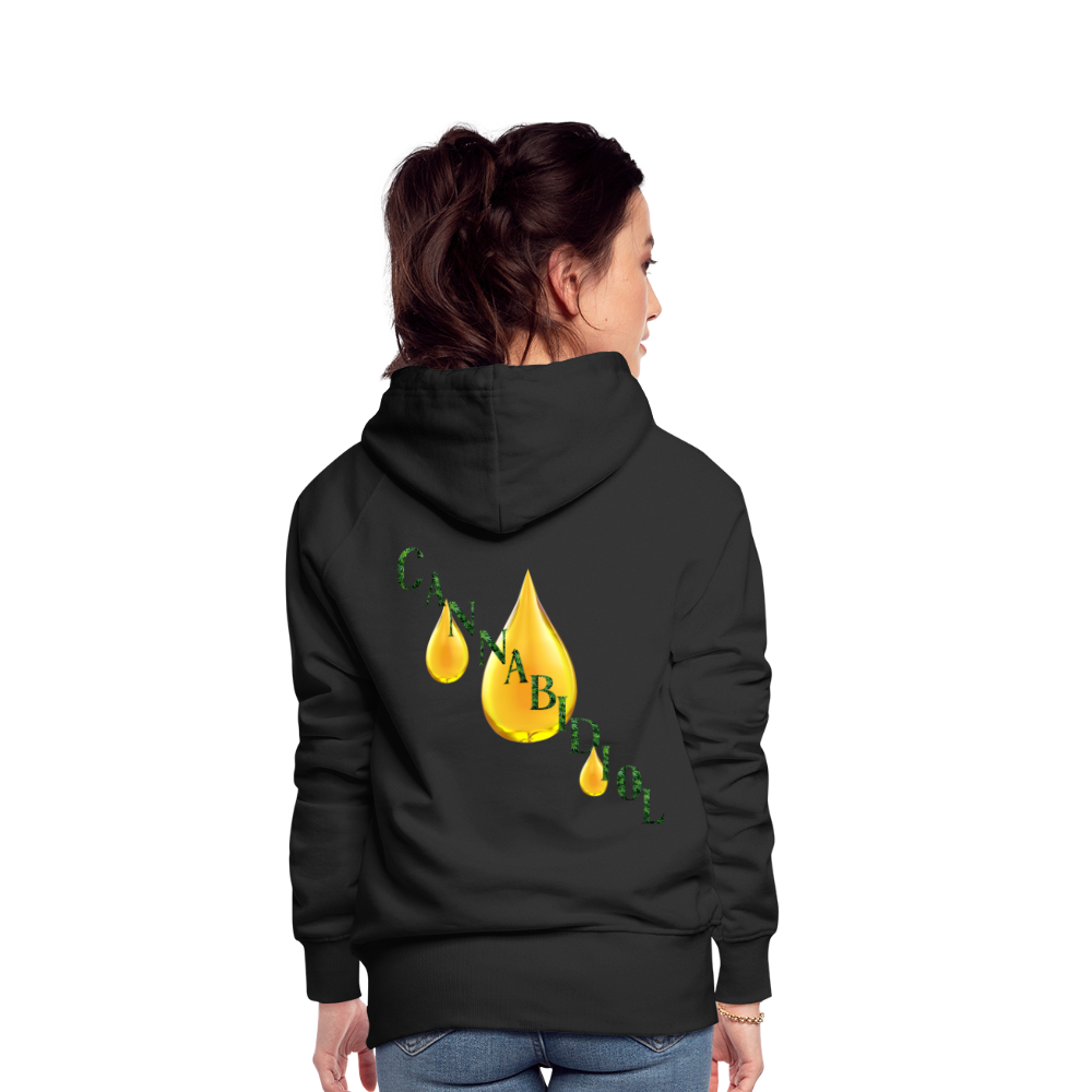 CBD For Anxiety Ladies Premium Hoodie - black