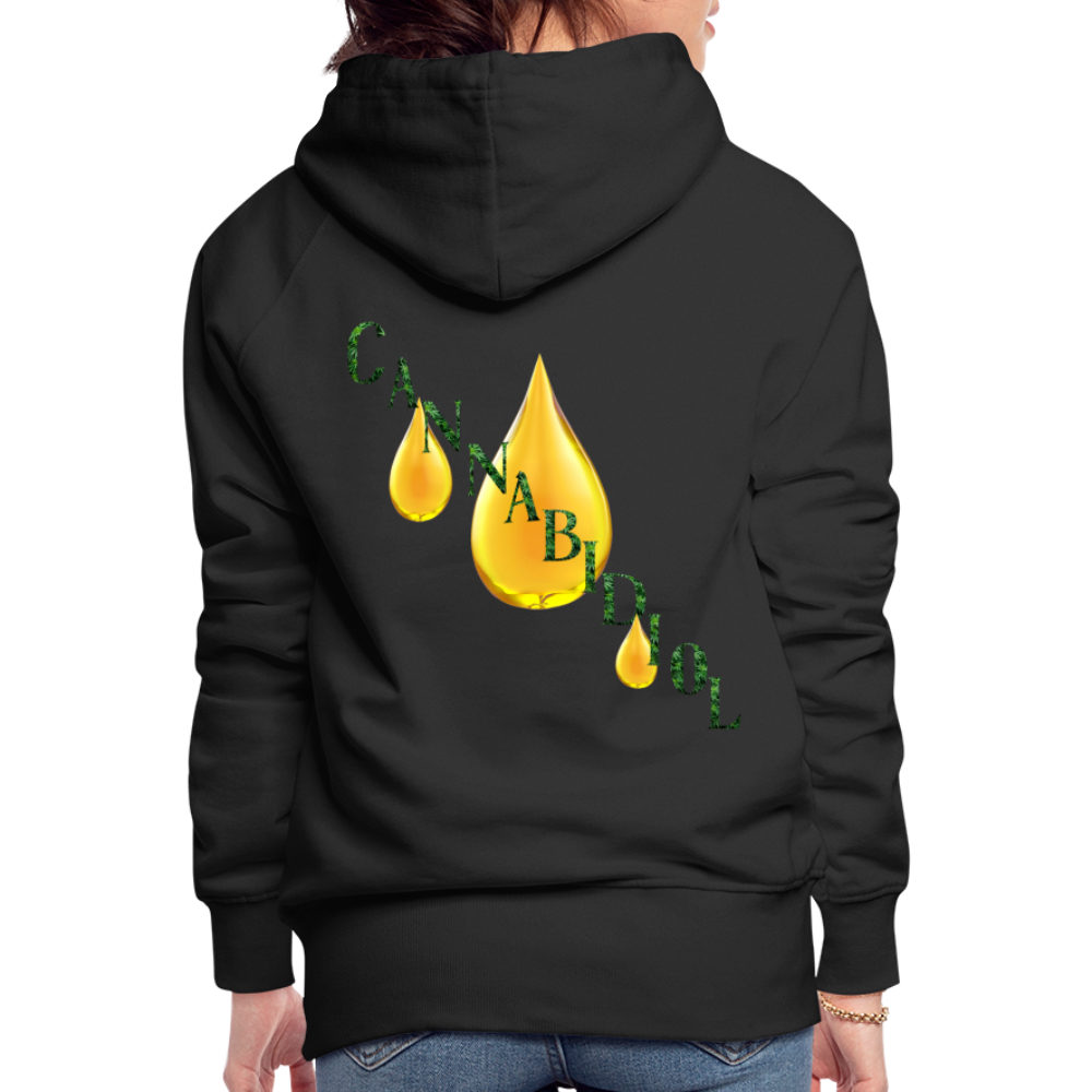 CBD For Anxiety Ladies Premium Hoodie - black