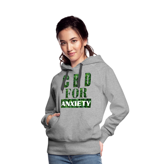 CBD For Anxiety Ladies Premium Hoodie - heather grey