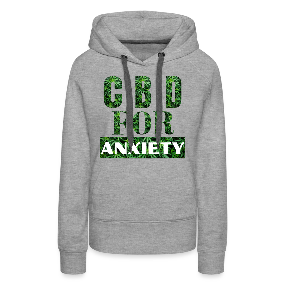CBD For Anxiety Ladies Premium Hoodie - heather grey