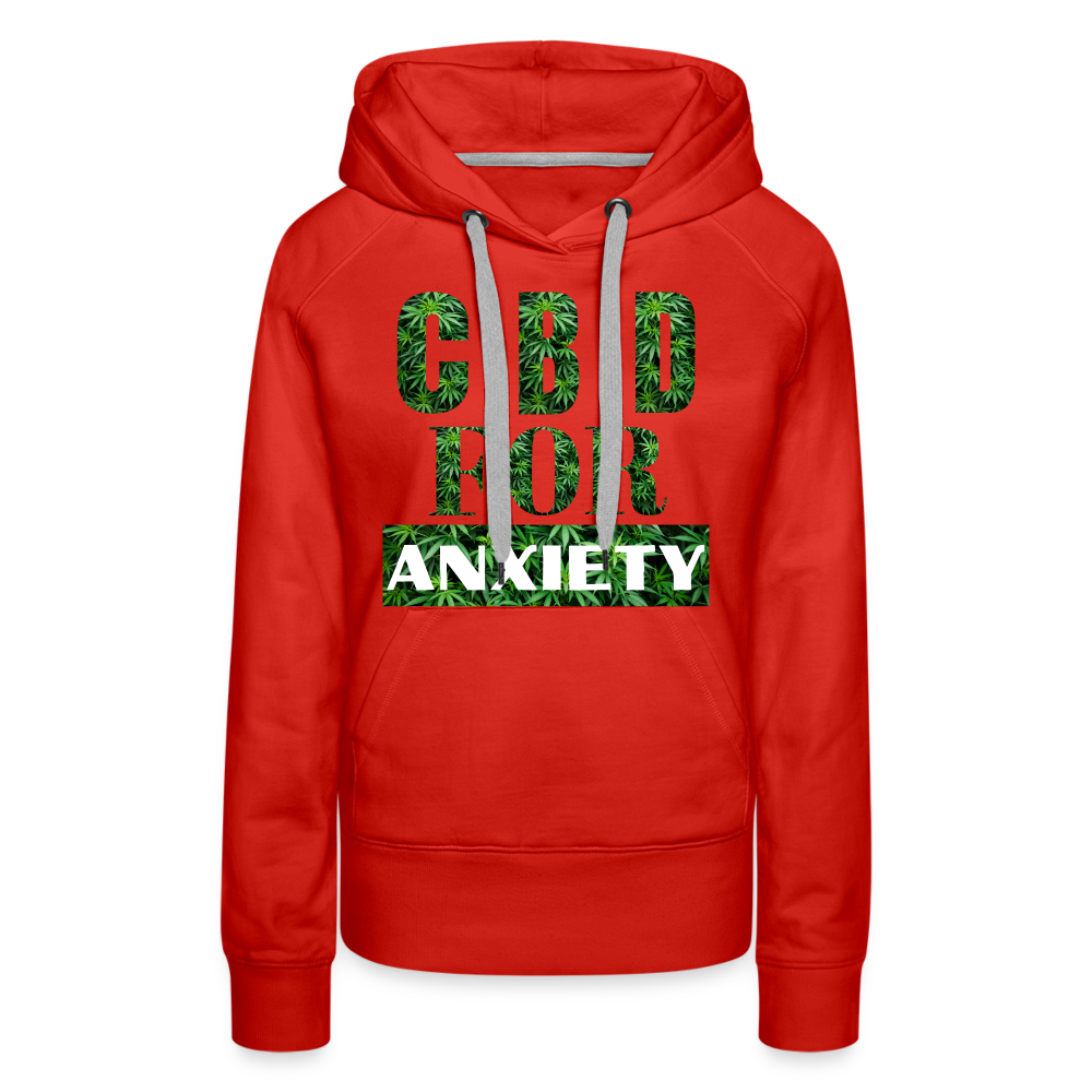 CBD For Anxiety Ladies Premium Hoodie - red