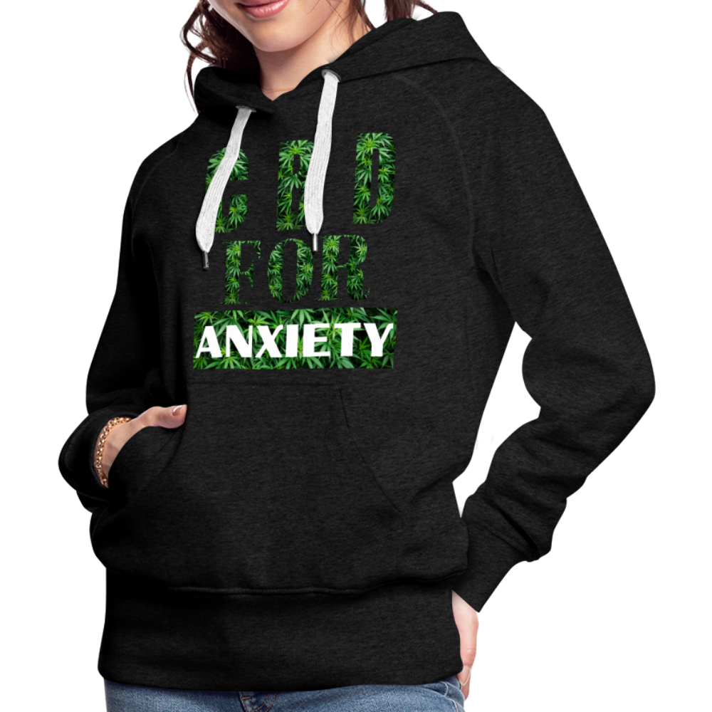 CBD For Anxiety Ladies Premium Hoodie - charcoal grey