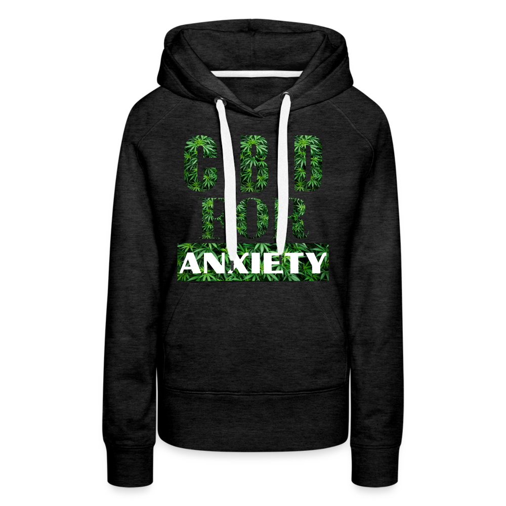 CBD For Anxiety Ladies Premium Hoodie - charcoal grey