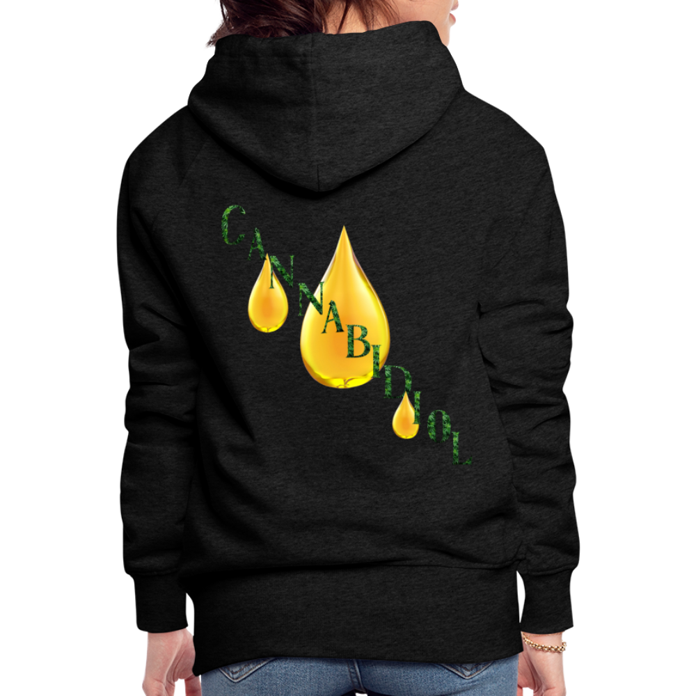 CBD For Anxiety Ladies Premium Hoodie - charcoal grey