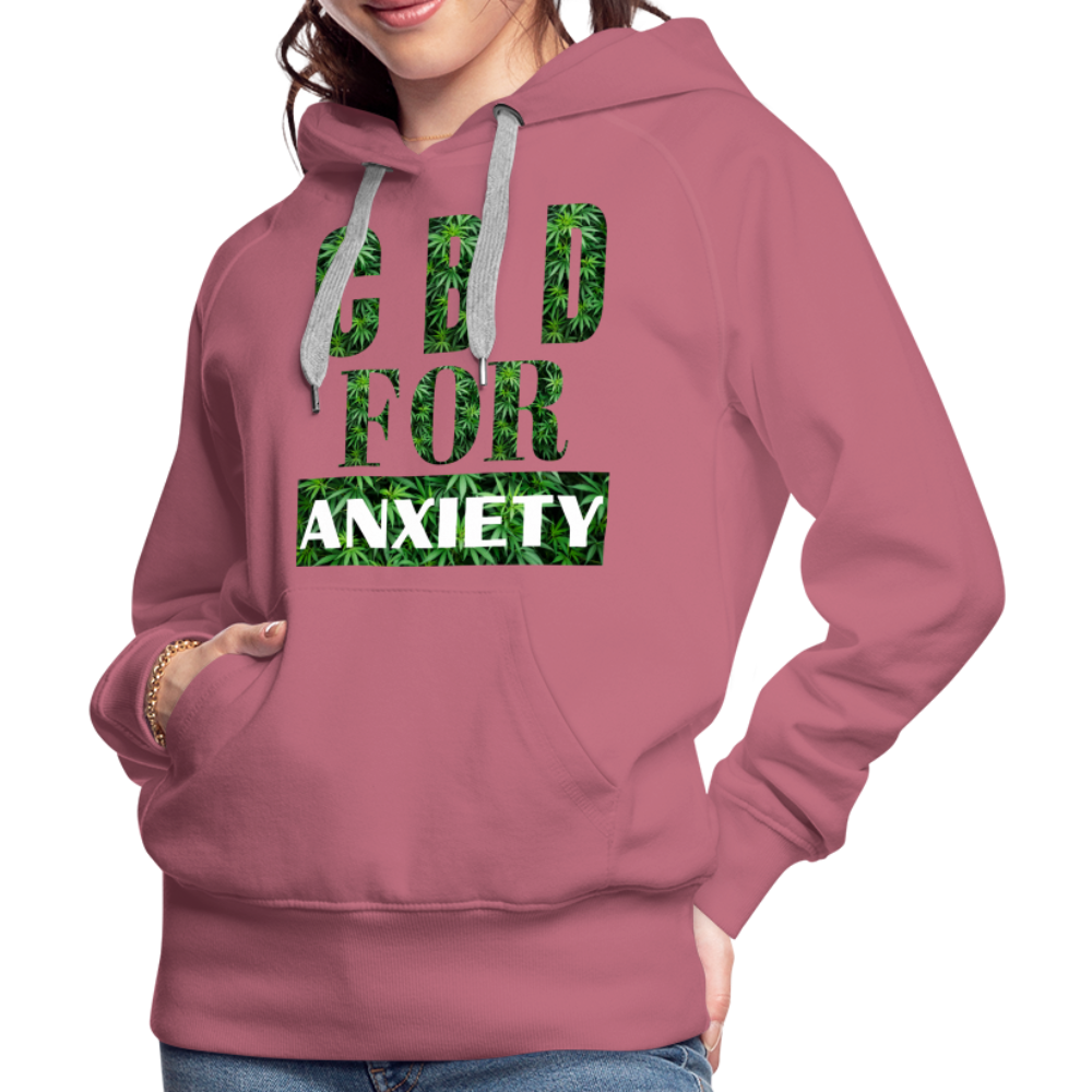 CBD For Anxiety Ladies Premium Hoodie - mauve