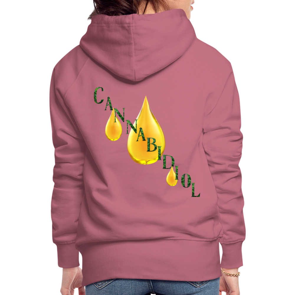 CBD For Anxiety Ladies Premium Hoodie - mauve