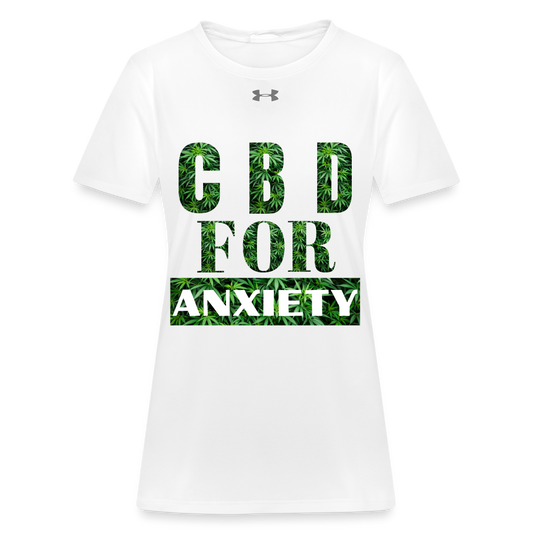CBD For Anxiety Ladies Under Armour ladies Locker T-Shirt - white