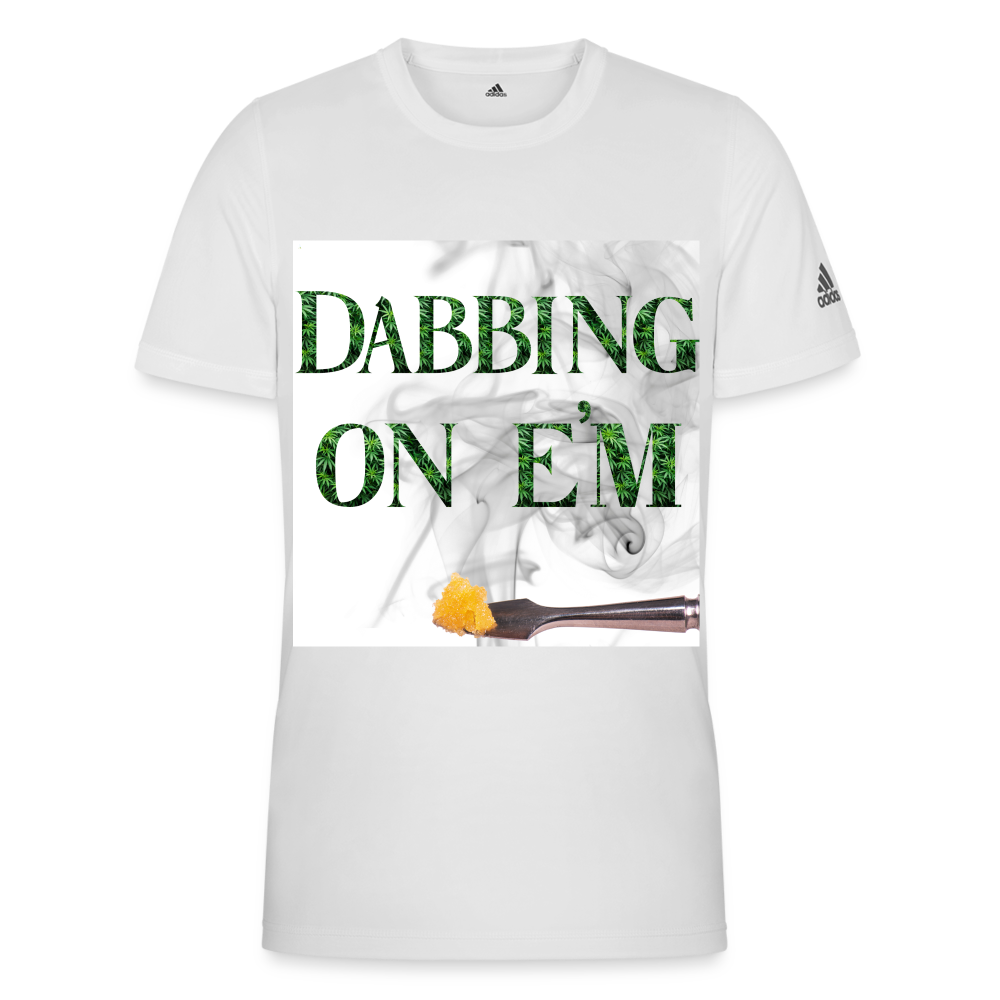Dabbin On E'M Adidas Men's Recycled Performance T-Shirt - white