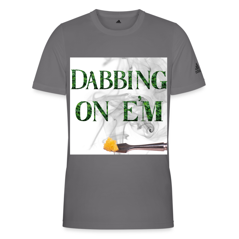 Dabbin On E'M Adidas Men's Recycled Performance T-Shirt - slate