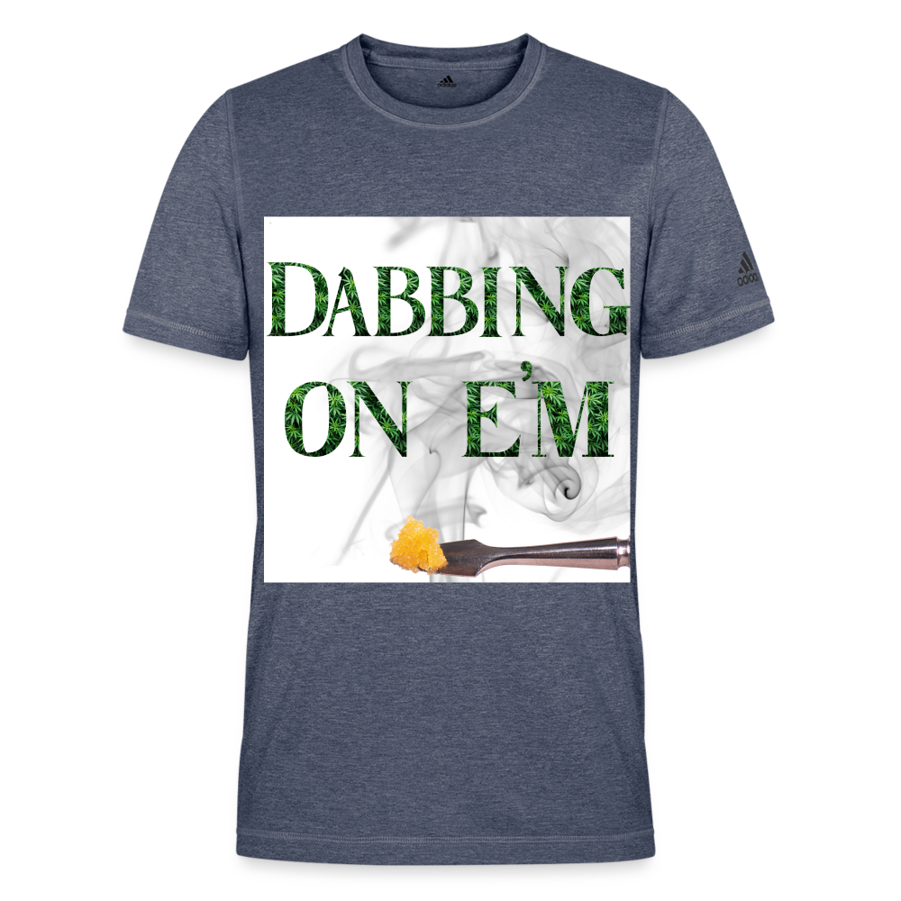 Dabbin On E'M Adidas Men's Recycled Performance T-Shirt - heather navy
