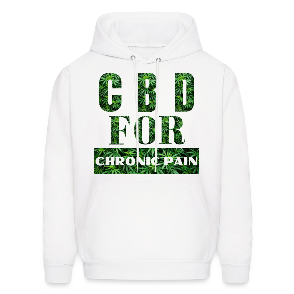 CBD For Chronic Pain Men's Hoodie - white