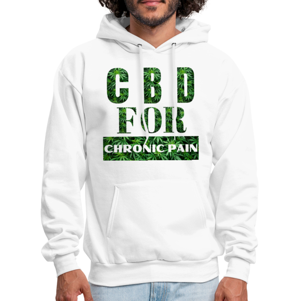 CBD For Chronic Pain Men's Hoodie - white