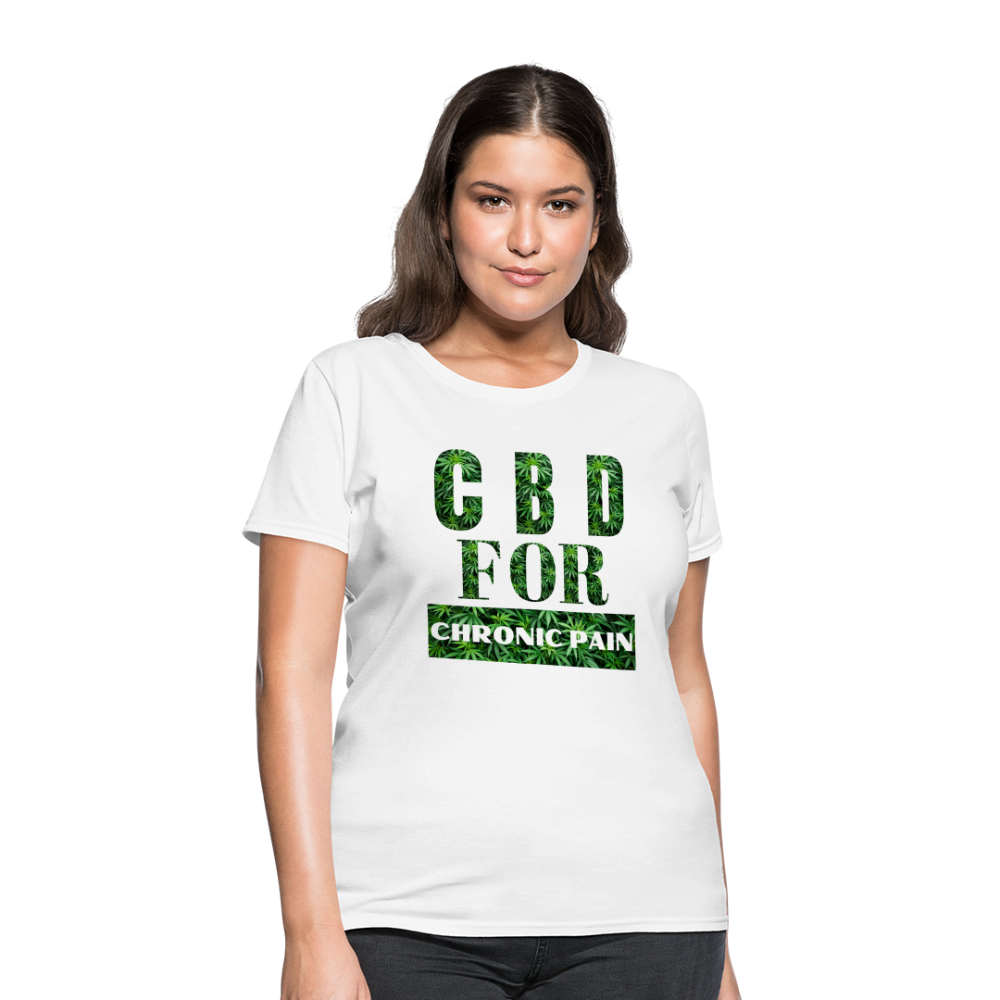 CBD For Chronic Pain Ladies T-Shirt - white