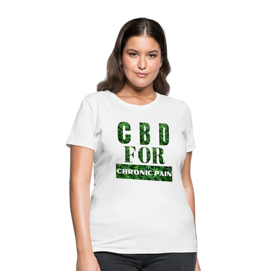 CBD For Chronic Pain Ladies T-Shirt - white