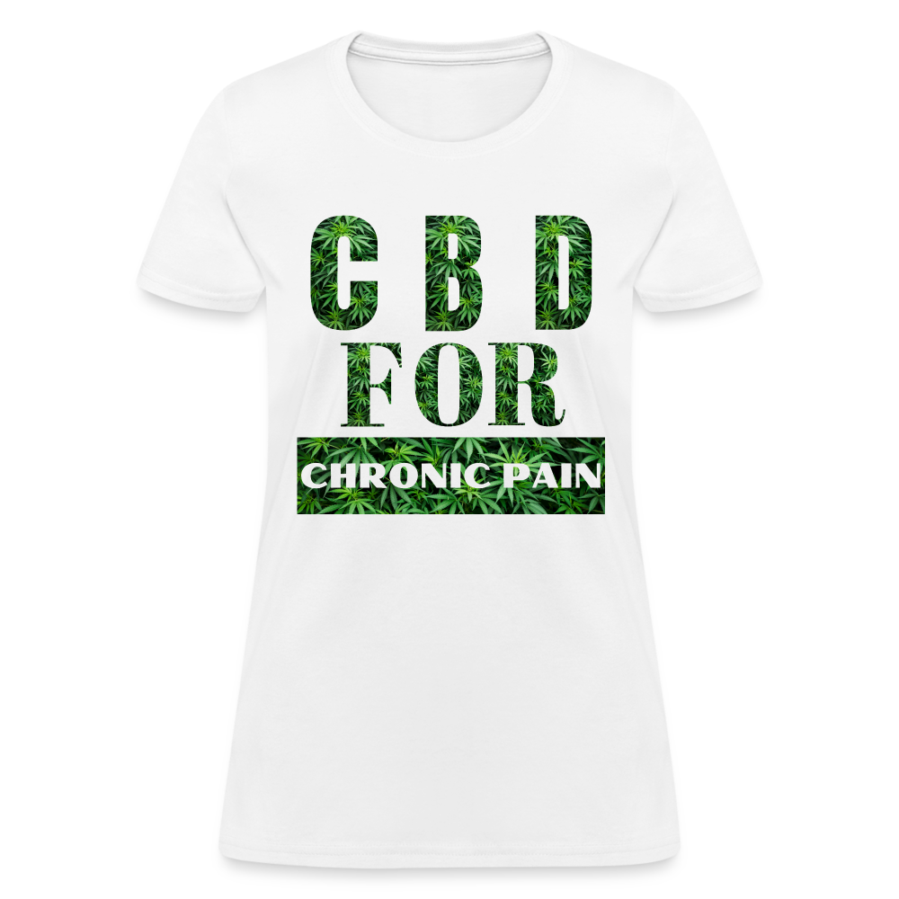 CBD For Chronic Pain Ladies T-Shirt - white