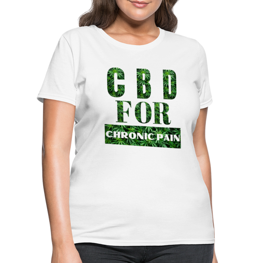 CBD For Chronic Pain Ladies T-Shirt - white