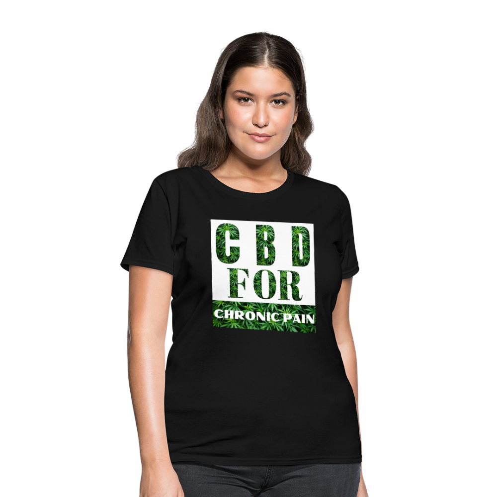 CBD For Chronic Pain Ladies T-Shirt - black