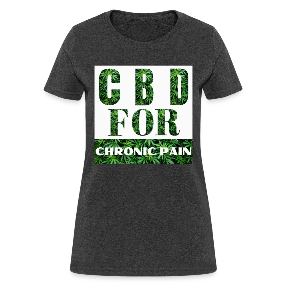 CBD For Chronic Pain Ladies T-Shirt - heather black