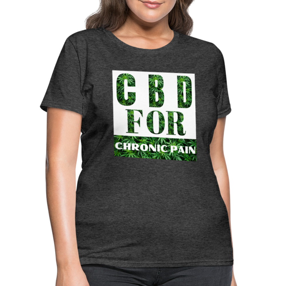 CBD For Chronic Pain Ladies T-Shirt - heather black