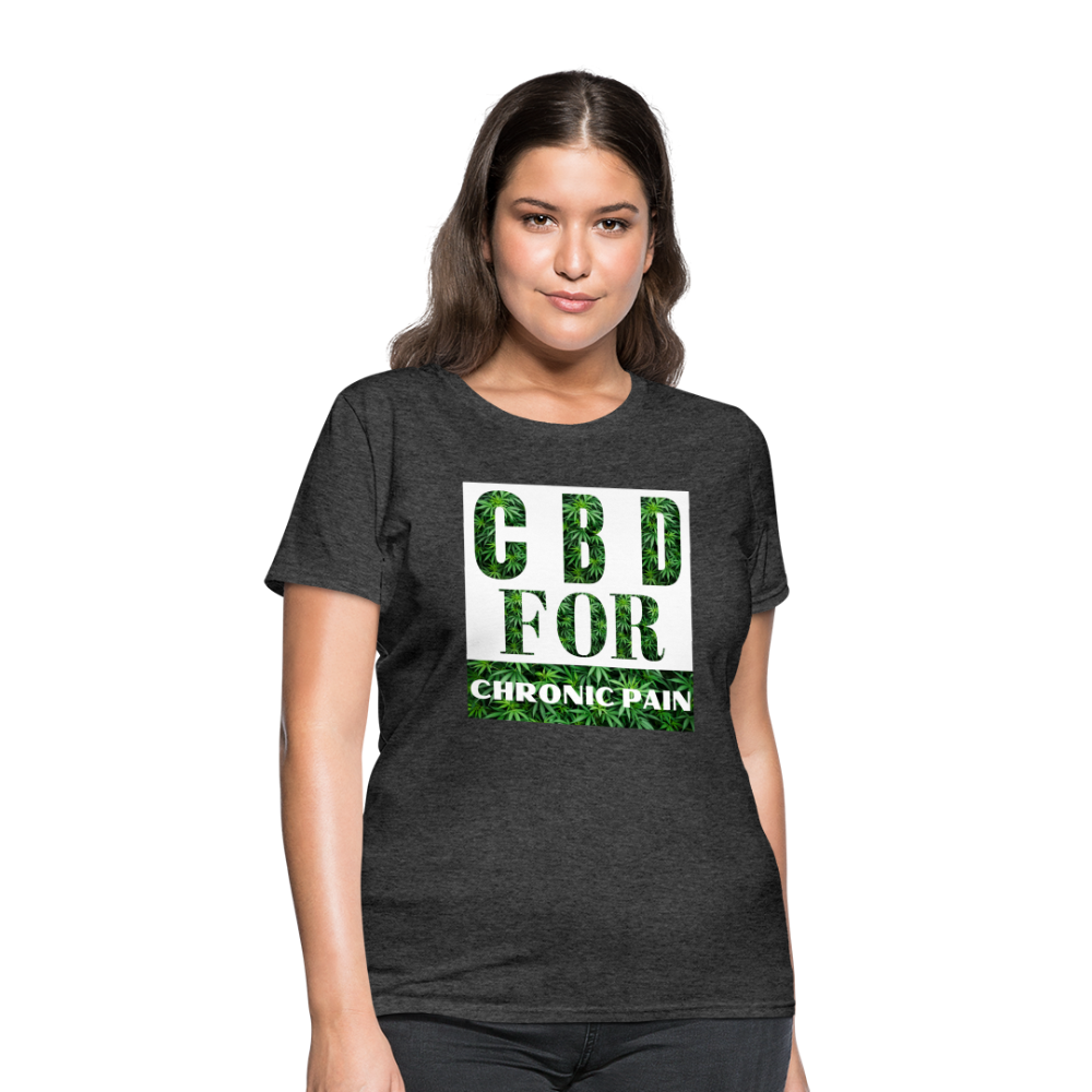 CBD For Chronic Pain Ladies T-Shirt - heather black
