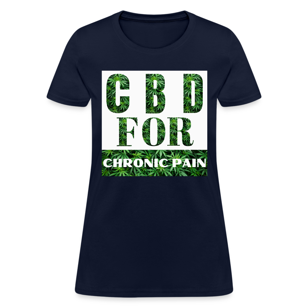 CBD For Chronic Pain Ladies T-Shirt - navy
