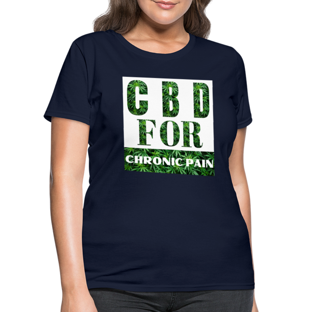 CBD For Chronic Pain Ladies T-Shirt - navy