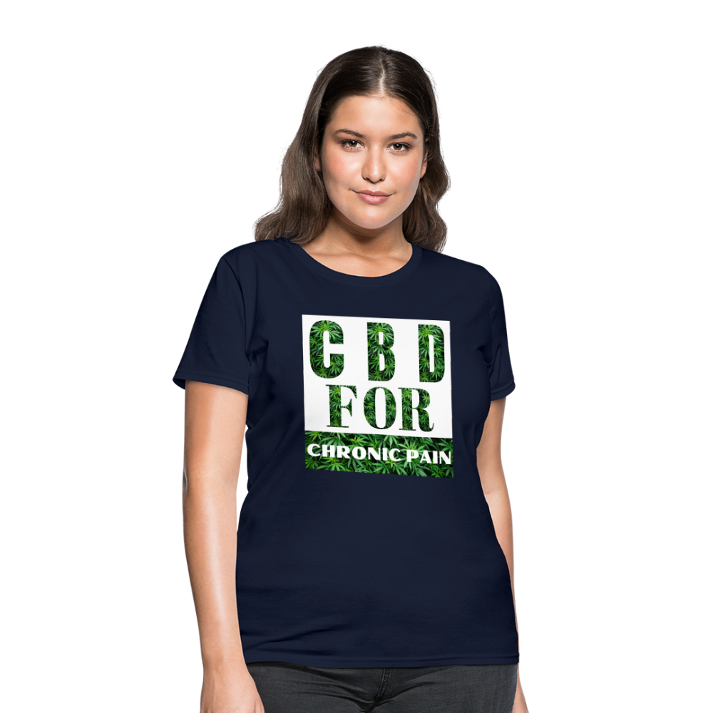 CBD For Chronic Pain Ladies T-Shirt - navy