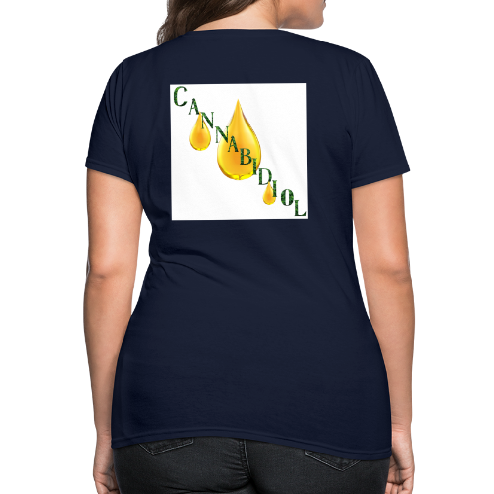 CBD For Chronic Pain Ladies T-Shirt - navy