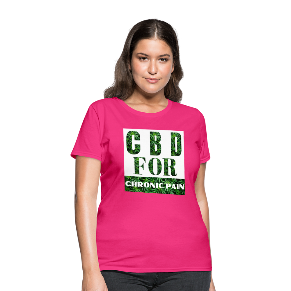 CBD For Chronic Pain Ladies T-Shirt - fuchsia