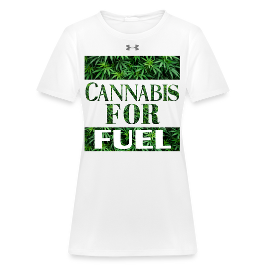 Cannabis For Fuel Under Armour Ladies Locker T-Shirt - white