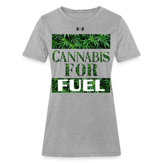 Cannabis For Fuel Under Armour Ladies Locker T-Shirt - heather gray