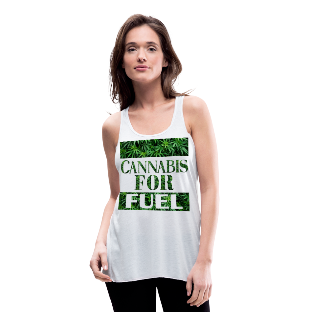 CBD For Fuel Ladies Flowy Tank Top by Bella - white