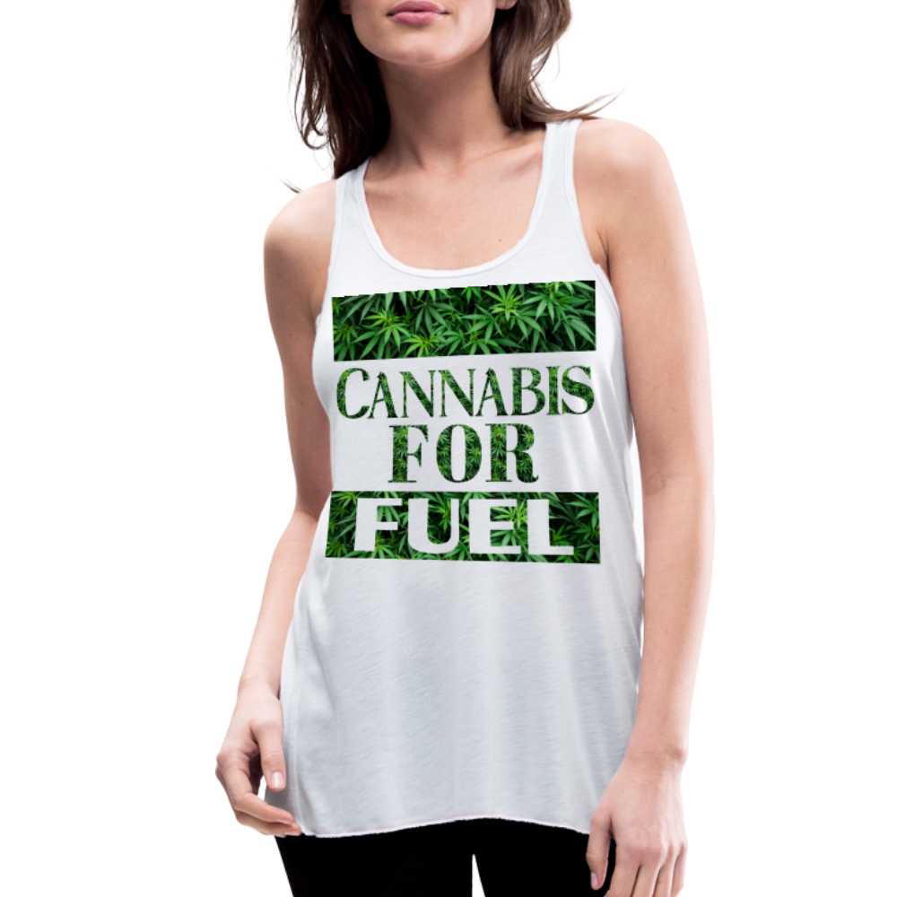CBD For Fuel Ladies Flowy Tank Top by Bella - white