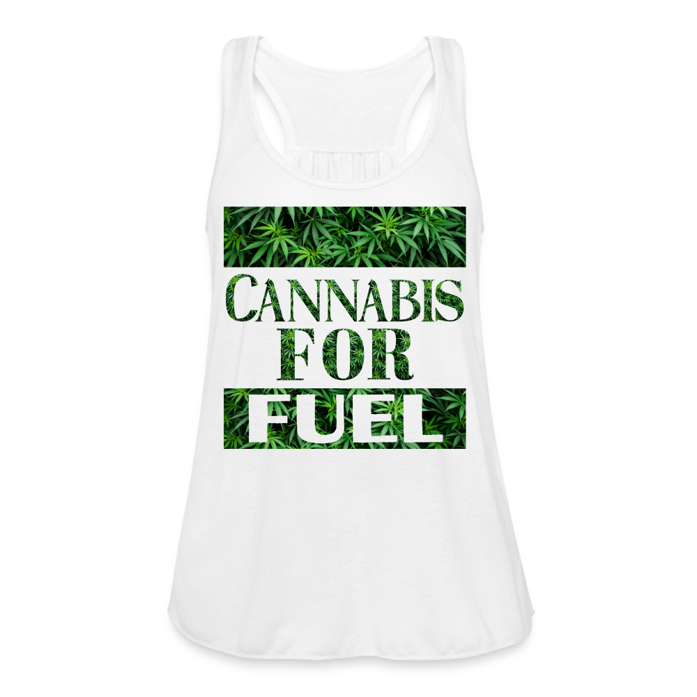 CBD For Fuel Ladies Flowy Tank Top by Bella - white