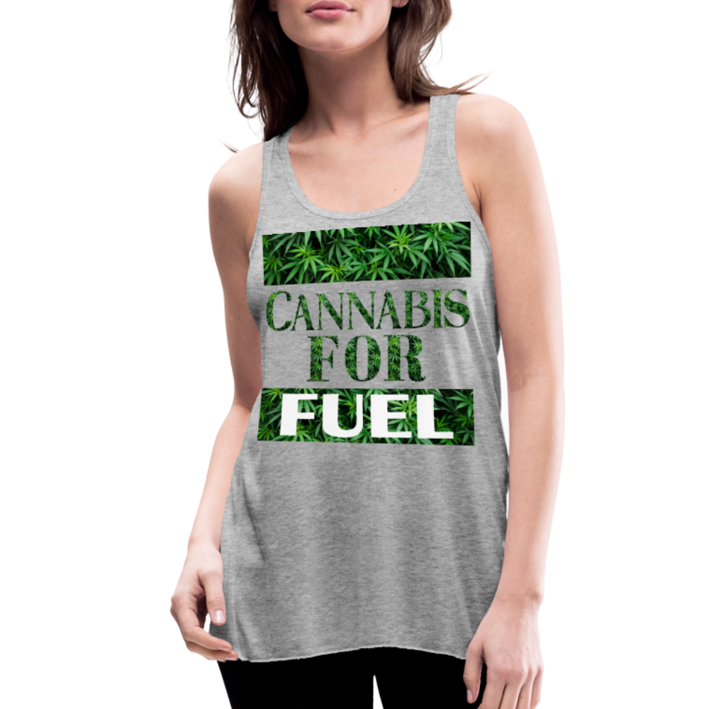 CBD For Fuel Ladies Flowy Tank Top by Bella - heather gray