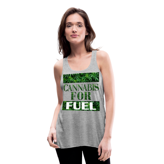 CBD For Fuel Ladies Flowy Tank Top by Bella - heather gray