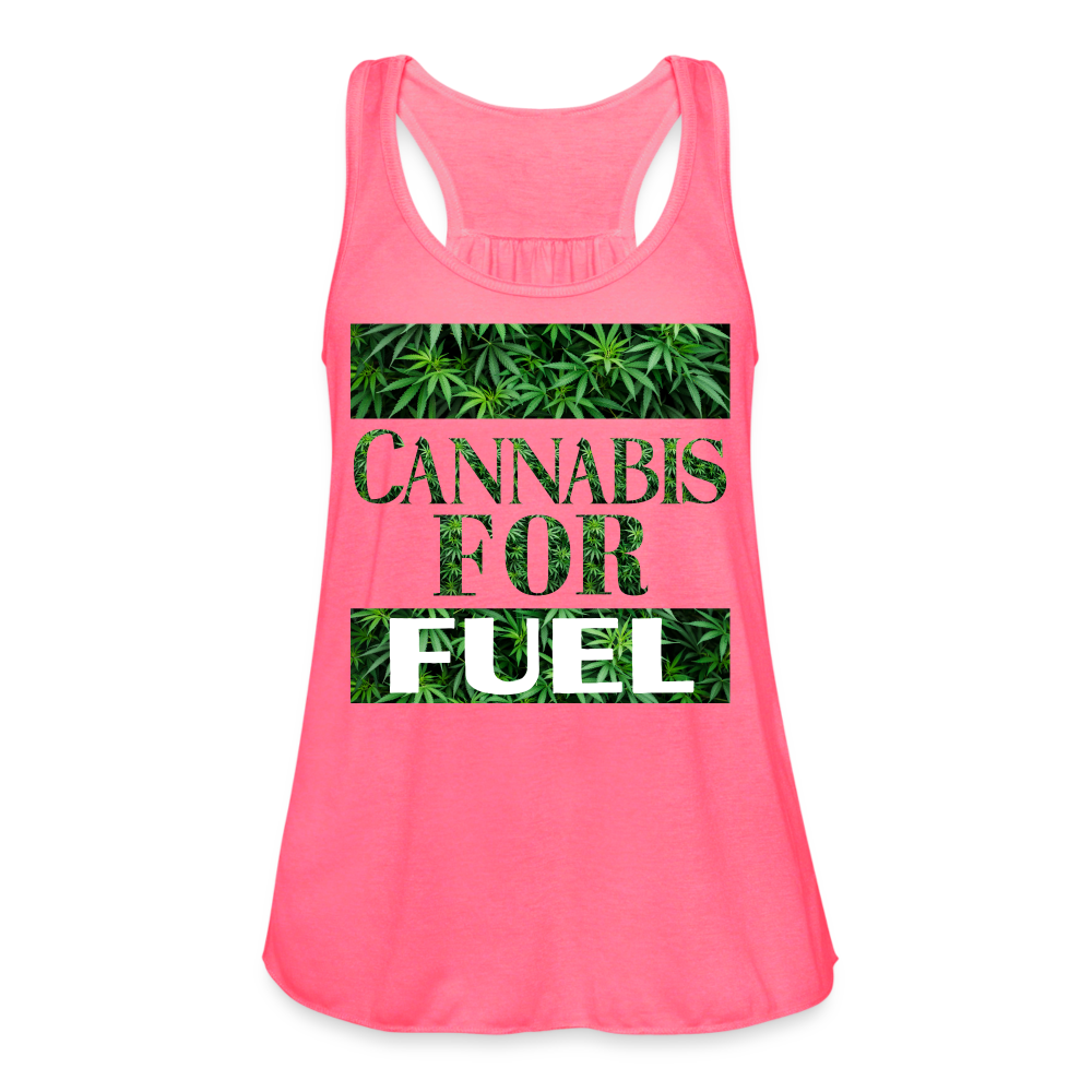 CBD For Fuel Ladies Flowy Tank Top by Bella - neon pink