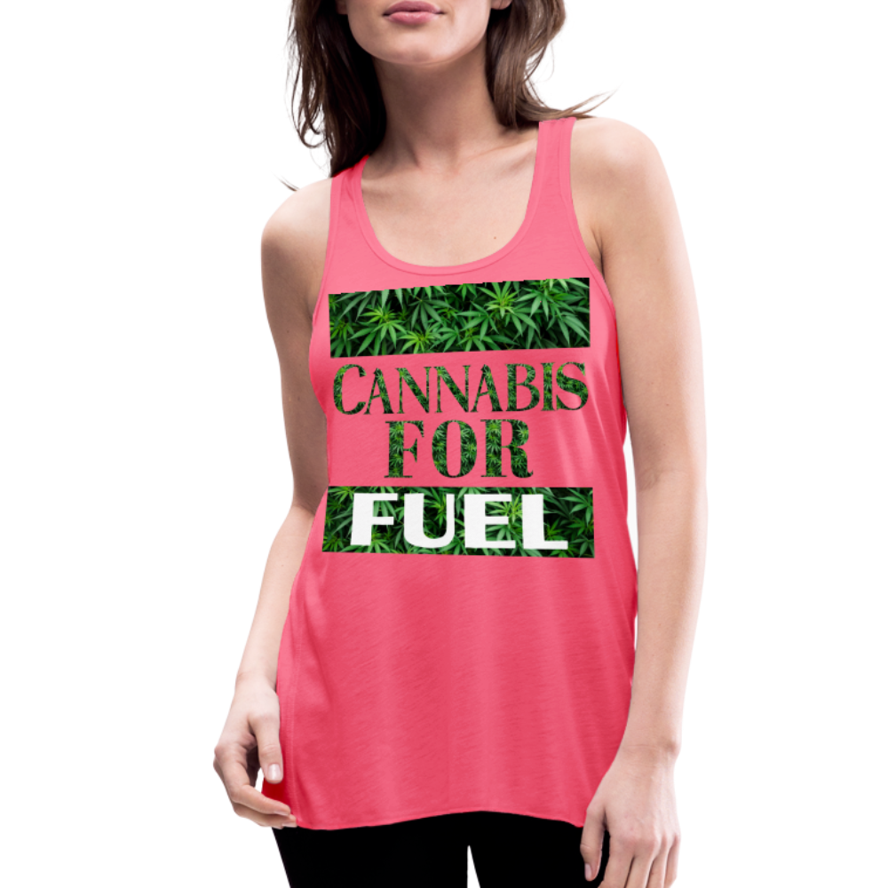 CBD For Fuel Ladies Flowy Tank Top by Bella - neon pink