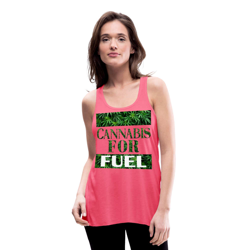 CBD For Fuel Ladies Flowy Tank Top by Bella - neon pink