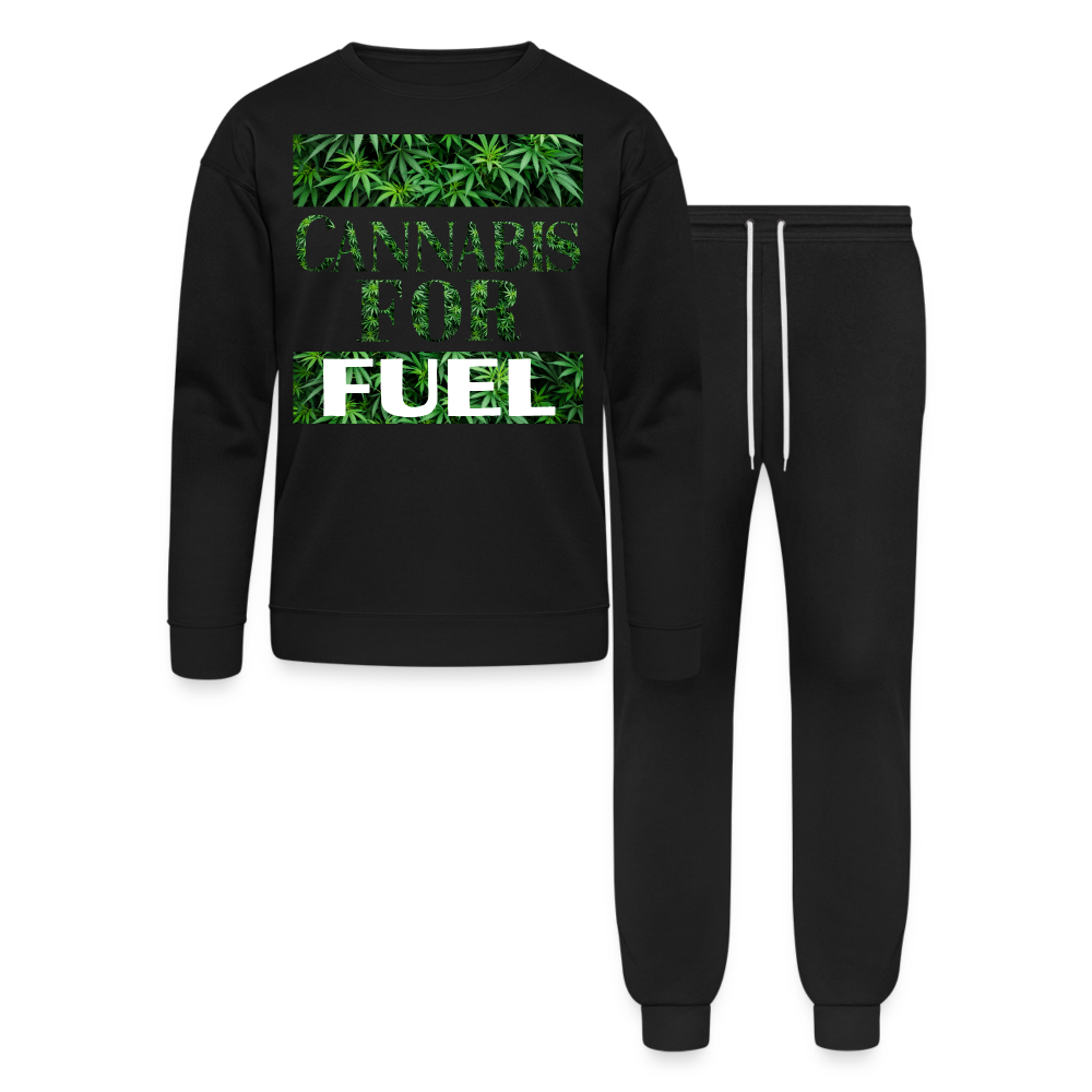 Cannabis For Fuel Bella + Canvas Unisex Lounge Wear Set - black
