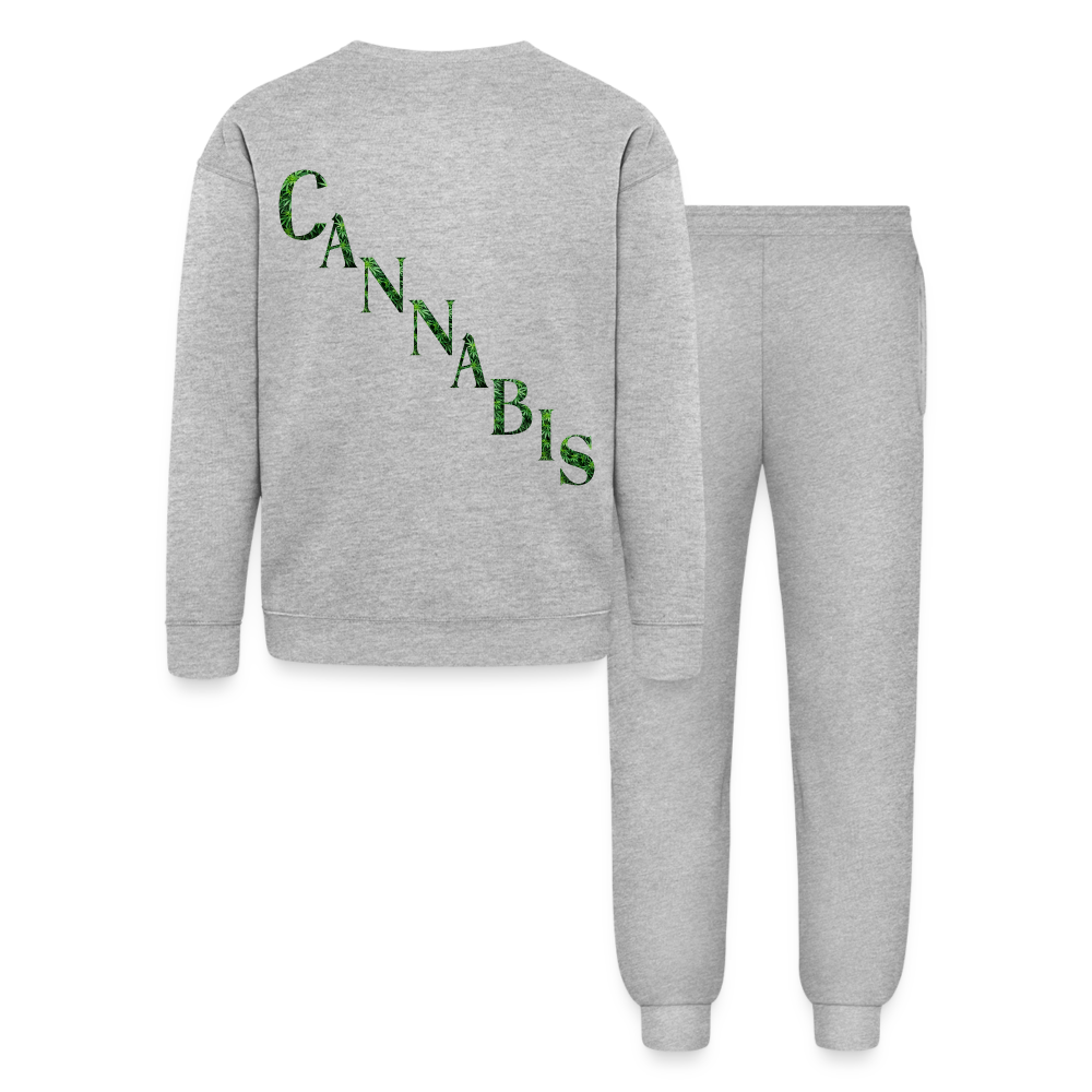 Cannabis For Fuel Bella + Canvas Unisex Lounge Wear Set - heather gray