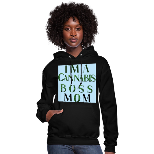 I'm A Cannabis Boss Mom Ladies Hoodie - black