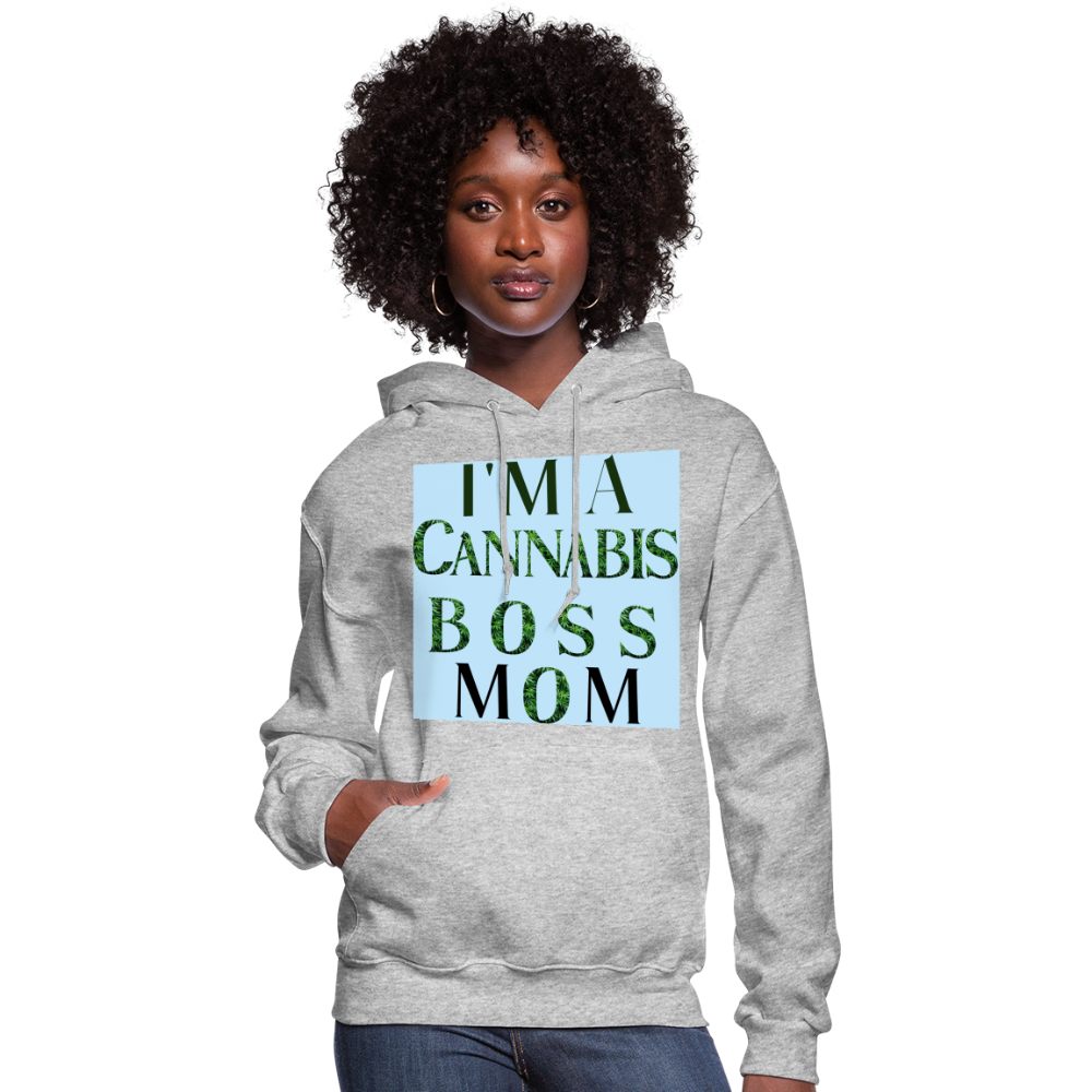 I'm A Cannabis Boss Mom Ladies Hoodie - heather gray