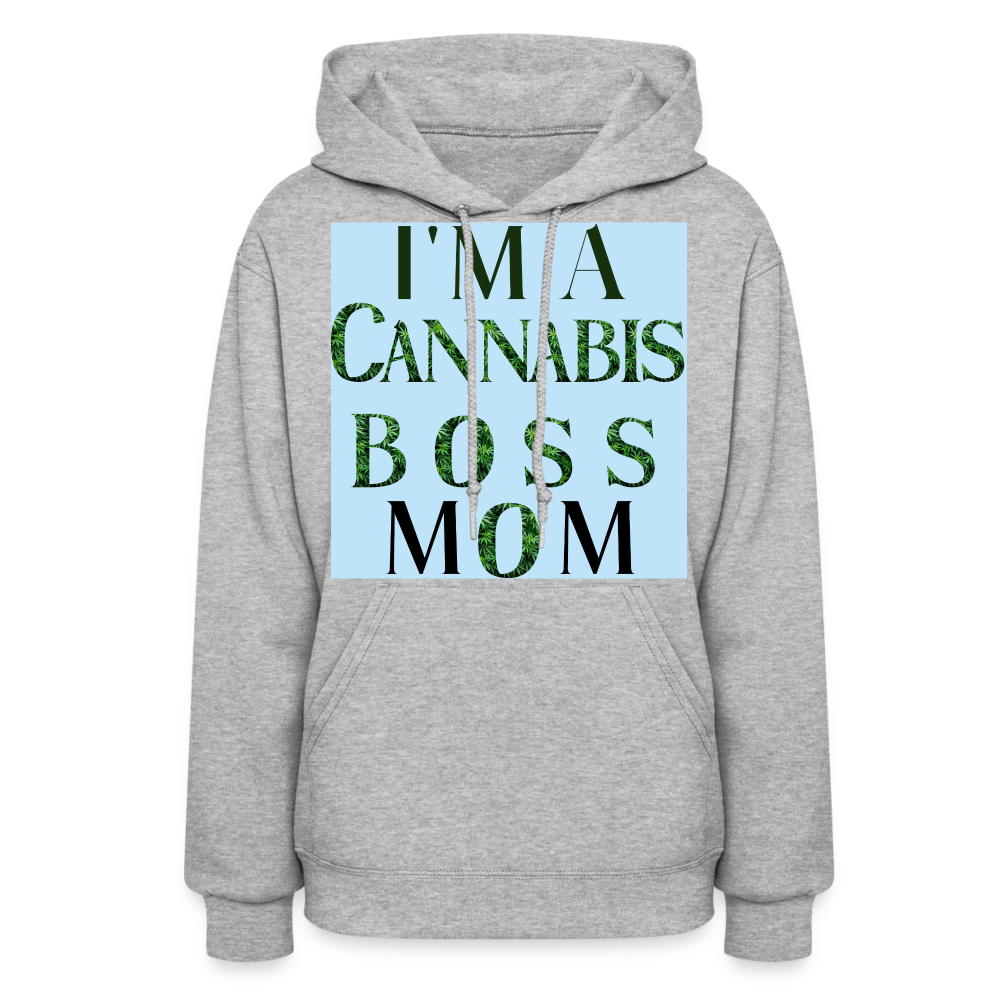 I'm A Cannabis Boss Mom Ladies Hoodie - heather gray