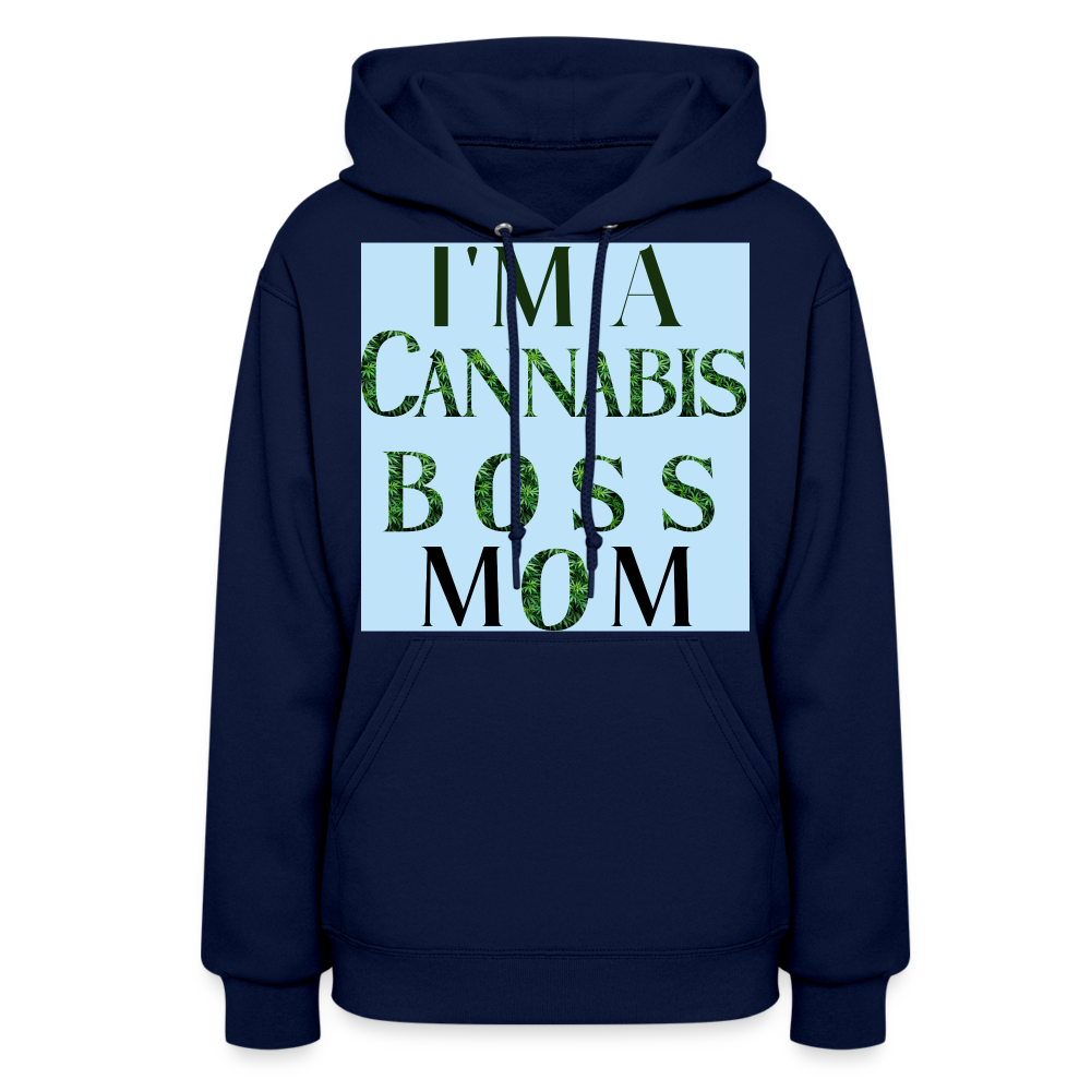 I'm A Cannabis Boss Mom Ladies Hoodie - navy