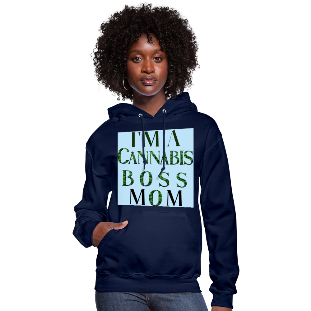 I'm A Cannabis Boss Mom Ladies Hoodie - navy